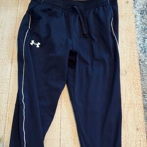 Under Armour Kids Navy Joggers with White Accents